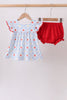 Red Apple Print Bloomer Set