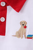 Blue Puppy Embroidered Boys Shorts Set