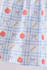 Red Apple Print Girls Shorts Set