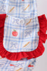 Red Apple Print Ruffle Dress