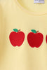 Yellow Apple Crayon Embroidered Girls Skorts Set