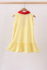 Yellow Apple Crayon Embroidered Ruffle Dress