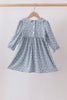 Blue Floral Smocked Dress