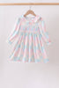 Checkered Floral Smocked Dress