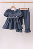 Garden Rose Smocked Ruffle Pants Set