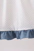 Blue Apple Crayon French Knot Ruffle Dress