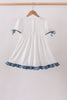 Blue Apple Crayon French Knot Ruffle Dress