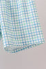 Blue Apple Crayon French Knot Plaid Shorts Set