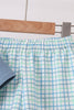 Blue Apple Crayon French Knot Plaid Shorts Set