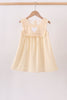 Oatmeal character french knot ruffle dress
