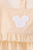 Oatmeal character french knot ruffle dress