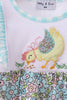 Mint Chicken Applique Ruffle Bubble