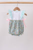 Mint Chicken Applique Ruffle Bubble