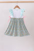 Mint Chicken Applique Ruffle Dress