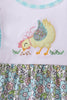 Mint Chicken Applique Ruffle Dress