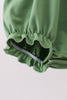 Green Sunflower Applique Ruffle Bubble