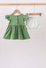 Green Sunflower Applique Ruffle Bloomer Set