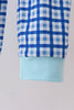 Blue character embroidery pants set