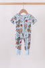 Blue character bamboo romper