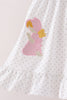 Pink Prayer Embroidery Ruffle Pants Set