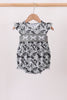 Grey Camouflage Bow Embroidery Ruffle Bubble
