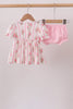 Pink Pumpkin Embroidery Ruffle Bloomer Set