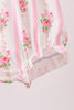 Pink Pumpkin Embroidery Floral Ruffle Bubble