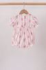Pink Pumpkin Embroidery Floral Ruffle Bubble