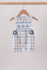 Blue Pumpkin Embroidery Gingham Bubble