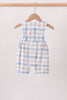 Blue Pumpkin Embroidery Gingham Bubble