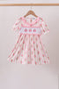 Pink Pumpkin Embroidery Ruffle Dress