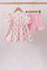 Pink Pumpkin Embroidery Ruffle Shorts Set