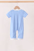 Blue Embroidery Romper
