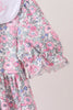 Pink Floral Embroidery Ruffle Dress