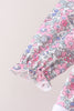 Pink Floral Embroidery Pants Set