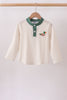 Brown Stripe Mallard Embroidery Top