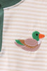 Brown Stripe Mallard Embroidery Top