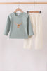 Sage Deer Embroidery Pants Set