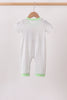 Green Hocus pocus french knot gingham romper