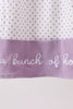 Purple Hocus pocus french knot ruffle dress