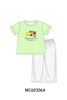 Green Hocus pocus french knot pants set