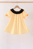 Mustard Candy Embroidery Gingham Dress