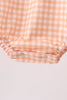 Orange Pumpkin Embroidery Gingham Bubble