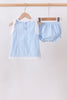 Blue Jacquard Lace Bloomer Set