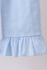Blue Jacquard Lace Ruffle Pants Set