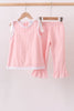 Pink Lace Ruffle Pants Set