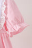 Pink Pumpkin Bow Embroidery Ruffle Dress