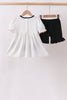 Black Spider Embroidery Ruffle Shorts Set