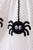Black Spider Embroidery Ruffle Dress