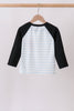 Black Spider Embroidery Pocket Stripe Top